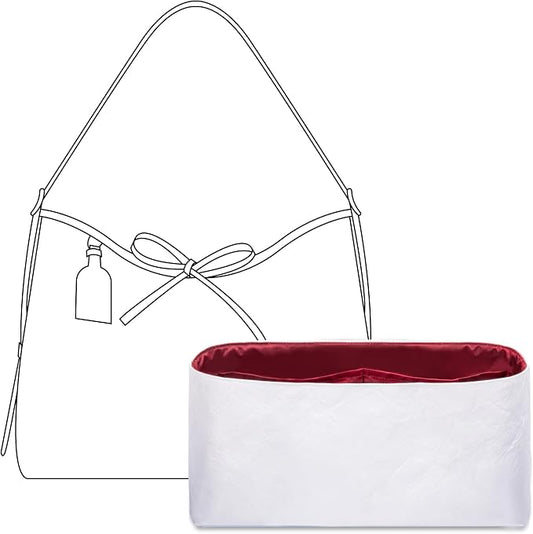 Purse Organizer Insert for LV Carryall MM Handbag, Custom Fit Inside Premium Bordeaux Red Lightweight Water Resistant Tote Bag Insert with Cup Holder Accessories by FANJIProject