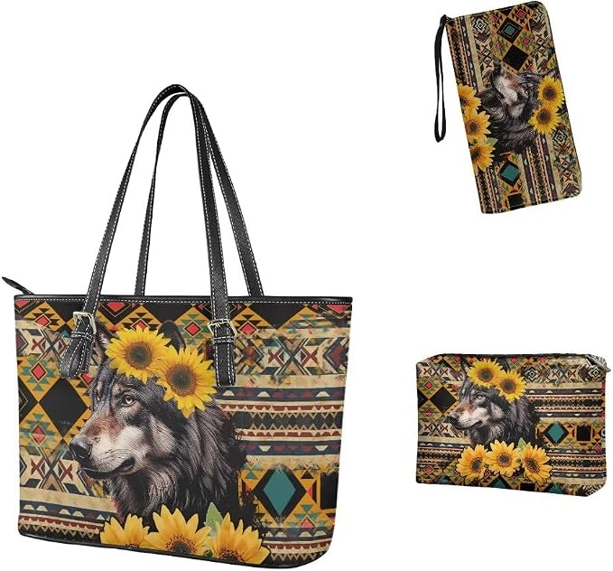 Women Purse Handbags Wallet Sets Leather Shoulder Tote Bag for Women,Top Handle Purse with Wrist Wallet Bag - Image 4