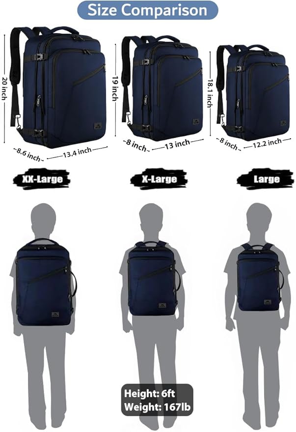 MATEIN Backpack for Travel, 27L Waterproof Carry on Backpack for Men Women | Fit Overhead Bin, Convertible Work Daypack with 2 Handles, Hiking Daypack for Outedoor Sport, Anti- Theft, Travel Gifts - Image 4