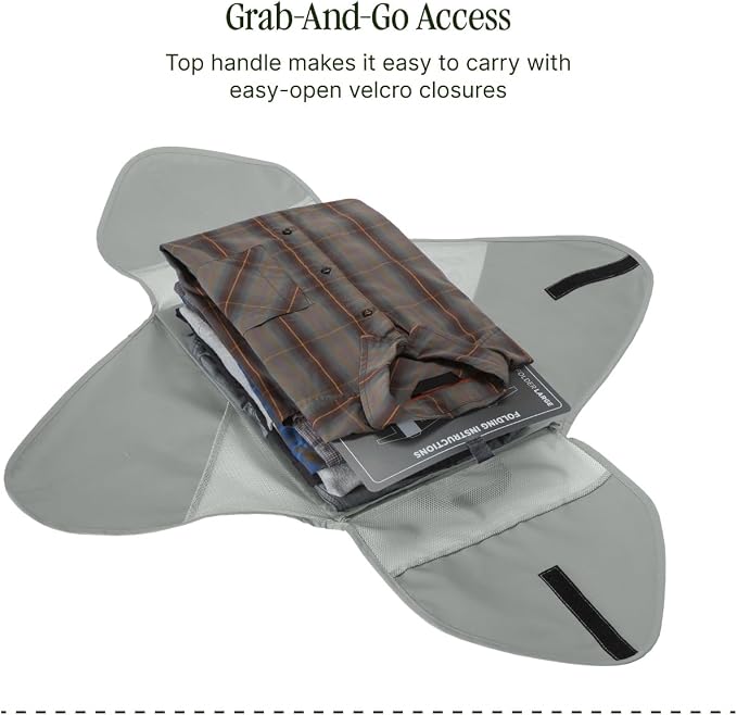 Eagle Creek Pack-It Reveal Garment Folder - Travel Garment Bag with Compression Wings to Maximize Luggage Space - Convenient Top Handle - Quick Drying Material - Storm Grey - Large - Image 6