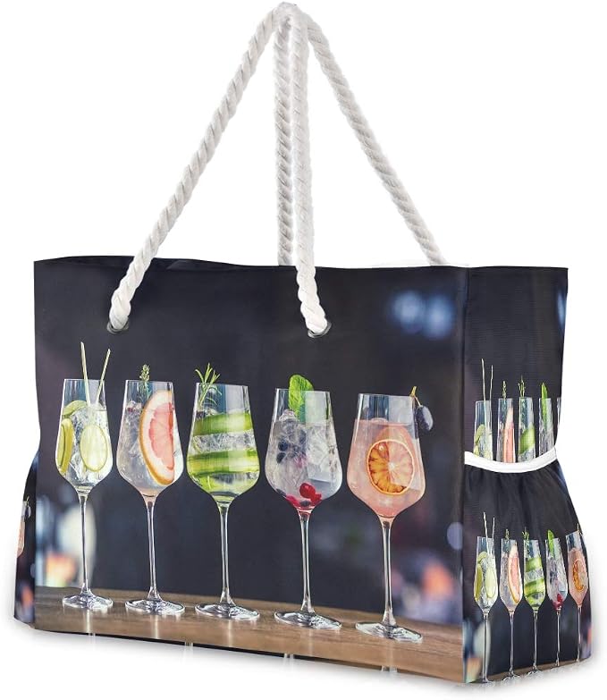senya Large Beach Shoulder Bags Canvas Tote Water Resistant for Gym Travel Daily by senya