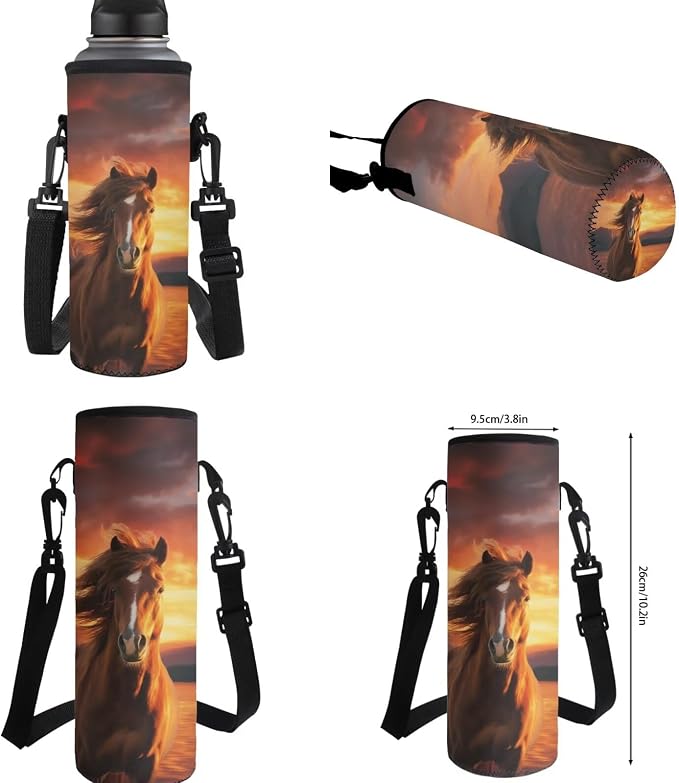 Horse Backpack with Lunch Box Kids Girls 6-8/8-10 Sunset Elementary School Bookbag for 4th Grade Primary Book Bags Lunch Bag Pencil Case Water Bottle Holder 4 in 1 Set Preschool Back Pack - Image 7