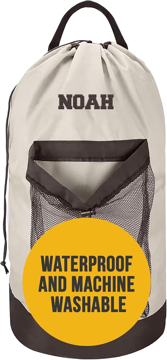 Personalized Laundry Bag Heavy Duty Custom Senior University XL Bag Backpack with Hanging Shoulder Strap & Mesh Pocket - Back to School College Graduation Gift - Choose Your Font & Thread Color by CustomEmpire