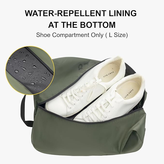 LEVEL8 Compression Packing Cubes for Suitcase, 6 Set Travel Bags with Shoe Organizer, Packing Organizers Travels Accessories in 4 Sizes (Extra Large, Large, Medium, Small), Green - Image 4