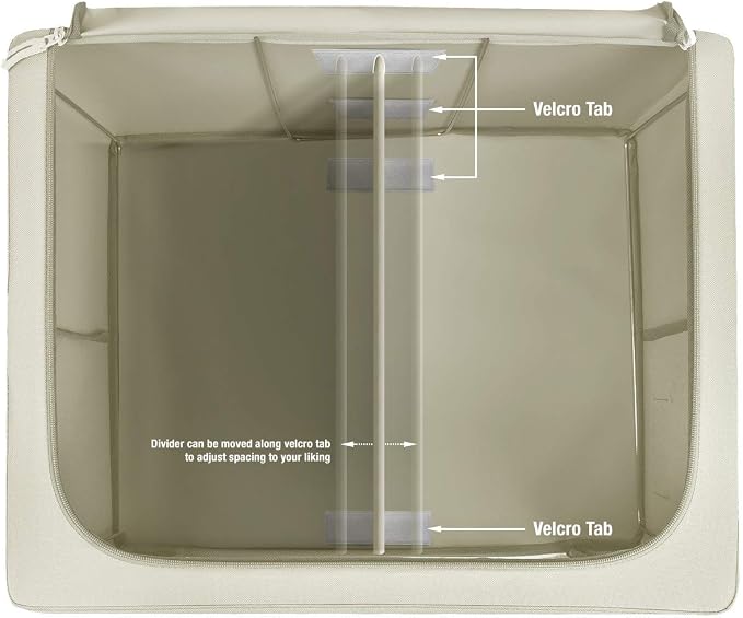 Sorbus Storage Bins with Divided Interior - Large Stackable & Foldable Organizer Containers with Metal Frame, Oxford Fabric, Large Window & Carry Handles - Organization for Bedroom, Linens & Clothes - Image 7