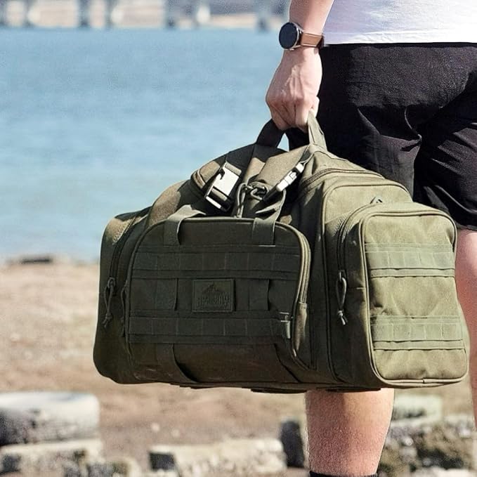 APRILBAY Duffel Bag – Heavy Duty Tactical Gym Bag for Men, Splashwater-Proof Weekender Travel Bag for Basketball, Football, Soccer, Hiking, and Hunting (Dark Green) - Image 2