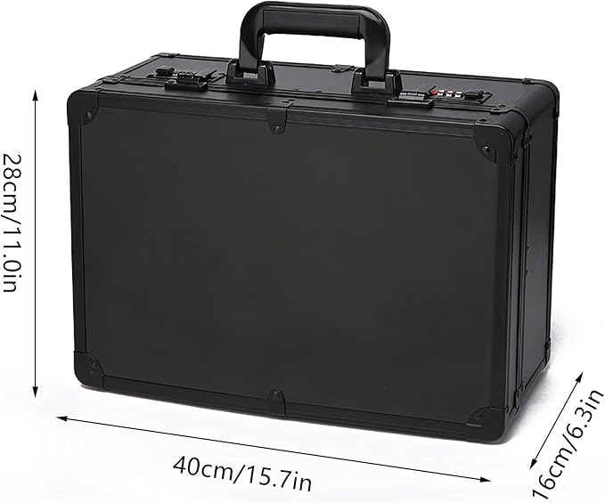 Barber Carrying Case Barber Case, Stylist Tool Box rofessional Salon Hair Cutting Grooming Kit Storage Organizer for Clippers, Scissors, Barber Supplies (Black) - Image 2