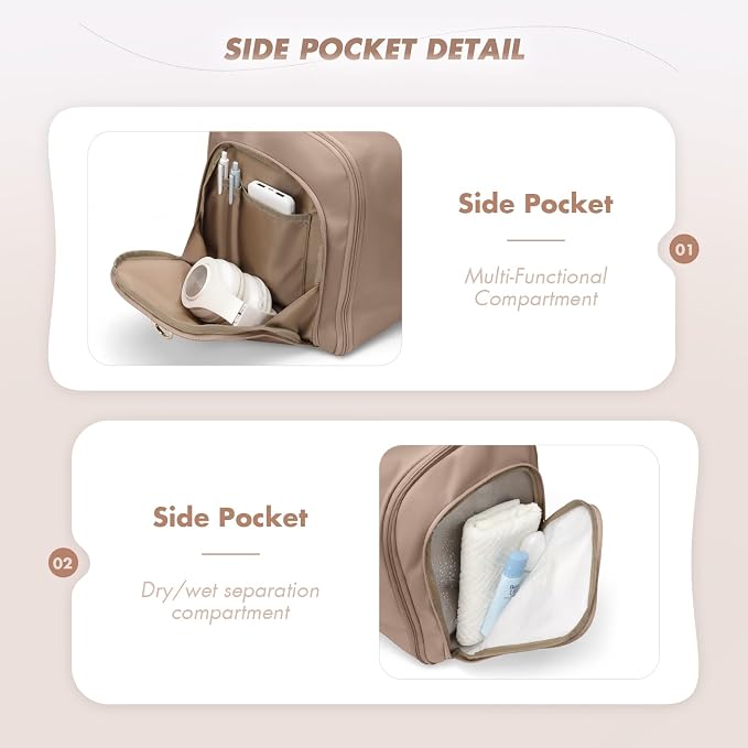 Convertible 2-in-1 Garment Bags for Travel,Women Men Carry On Garment Duffle Bag With Shoe Compartment,Hanging Suit bag,48L,Champagne Brown - Image 2