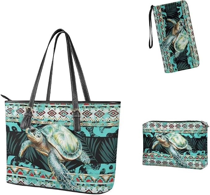 Women Purse Handbags Wallet Sets Leather Shoulder Tote Bag for Women,Top Handle Purse with Wrist Wallet Bag - Image 4