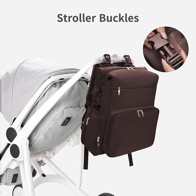 CEI-CEI Neoprene Diaper Bag Backpack with Insulated Pockets, Large Newborn Baby Maternity Bags Travel Tote with Changing Pad - Image 6