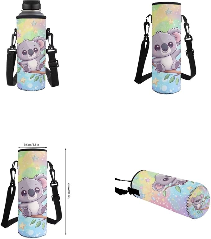 Cute Koala Backpack for Girls Kids Backpack with Lunch Box Water Bottle Carrier with Strap and Big Pencil Case 4PCS Set Bookbag with Front Pocket for School 17" Sturdy Elementary School Bag - Image 6
