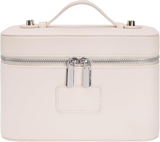 Makeup Case for Women, Leather Makeup Bag Cosmetic Case with Removable Divider, Large Capacity Waterproof Portable Travel Toiletry Make up Organizer Case by idoltimes