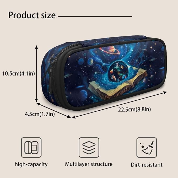 Galaxy Book Boys Backpack 8-12 Teenage Boys Girls Schoolbag Set with Lunch Box and Pencil Case Book Bags for Middle School 17 Inch Laptop Bag, 3Pcs - Image 7