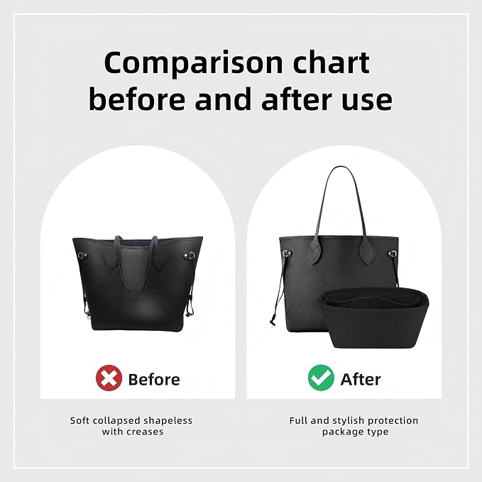 DGAZ Purse Organizer Insert Fits Neverfullbag BB/PM/MM/GM，Silk Bag Organizer，Luxury Handbag & Tote Shaper(Black,BB) - Image 4