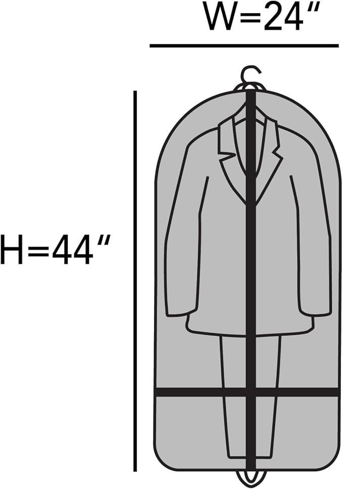 Covermates Keepsakes Garment Bag Set for Closet Storage and Travel – Breathable Suit and Dress Bags with ID Window and Carrying Handles – Heavy-Duty Hanging Wardrobe Protection Set, Grey - Image 3