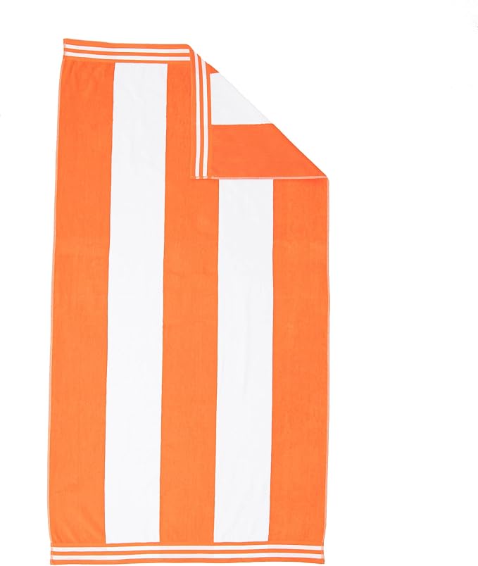 Superior Cotton Nautical Stripe Beach Towels, Colorful Towels for Adult, Kid, Pool, Swimming, Sand, Travel, Large Oversized, Absorbent, Fast Drying, Bath Basics, Cabana Collection, 1 Piece, Orange - Image 6
