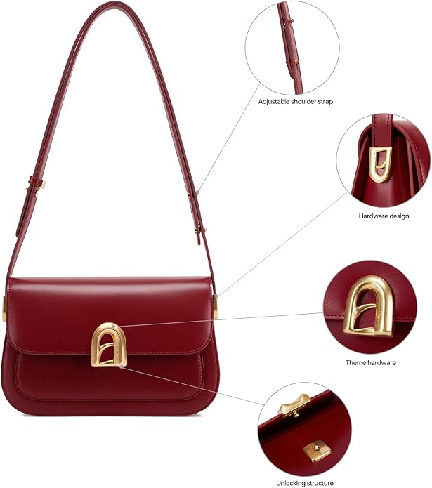 LAFESTIN Genuine Leather Shoulder Bag for Women with Adjustable Strap, Crossbody Purses For Women, Designer Inspire Handbags - Image 6