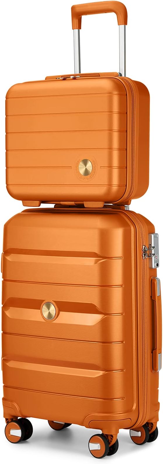 Somago 20-Inch Carry-On Suitcase with TSA Lock, Waterproof, Lightweight, Polypropylene, Sunset Orange, 5-Year Warranty by SOMAGO
