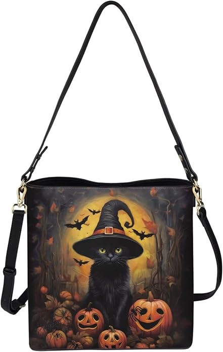 HUGS IDEA Boho Bags for Women Leather Handbag Shoulder Bucket Crossbody Purse - Image 4