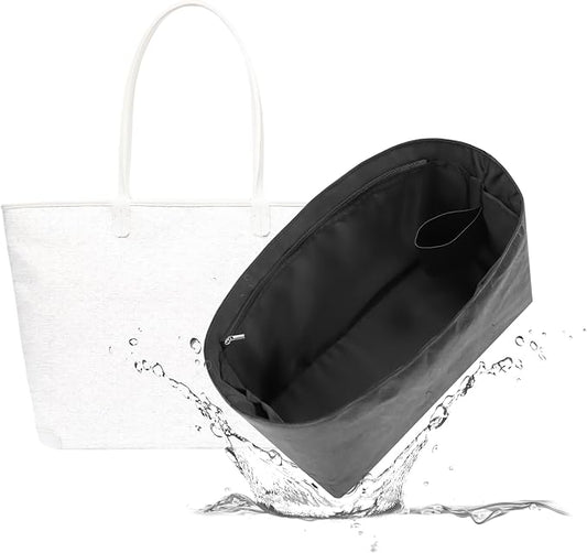 Lightweight Bag Insert for Artois PM, Side Zipper, Black | Bottle Holder and Side Zip, Smooth Satin Interior, Easy-Care Outer Surface, Multiple Color Options, Structured Yet Flexible by 19NeatThin