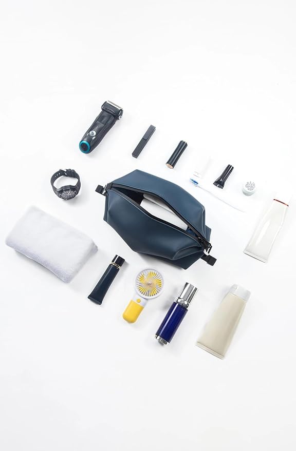 6"x 9.84" 4.5L Large Silicone Toiletry Bag,Waterproof Leakproof Foldable Travel Organizer,Dopp Kit Alternative for Men & Women,Navy Blue - Image 6