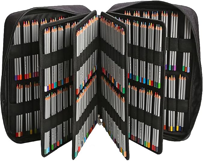 Lbxgap Portable Colored Pencil Case Holds 480 Slots Pencils or 320 to 328 Gel Pens Large Capacity Pencil Organizer with Handle Strap Handy for Colored Pencils & Gel Pen - Image 3