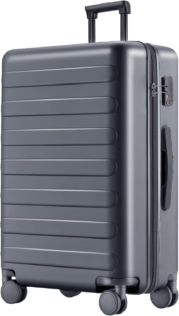 NINETYGO Large Checked Luggage 28 Inch, Checking In Luggage with Smooth Spinner Wheels, Lightweight, Hard Shell PC Suitcase, Lightweight Travel Luggage, TSA Approved (Grey, Rhine Basic) by NINETYGO