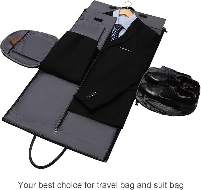 Modoker Eco-Friendly Convertible Garment Bags for Travel, Carry on Garment Duffel Bag for Women Men Weekender - 2 in 1 Hanging Suitcase Suit Travel Bags, Black - Image 7