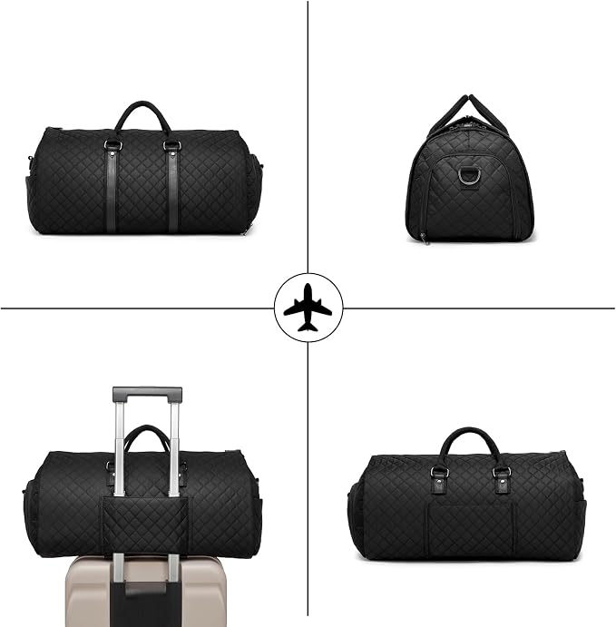seyfocnia Convertible Carry on Garment Bag for Women, Garment Bags for Travel with Shoe Pouch 2 in 1 Hanging Suitcase Suit Bag for Women Travel Duffle Bag Garment Bag - Image 5