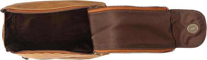 KomalC Premium Buffalo Leather Toiletry Bag for Men & Women With Water resistant Lining, Grooming Travel Pouch, Unisex Wash Bag for Toiletries, Gifts for Men and Women - Image 4