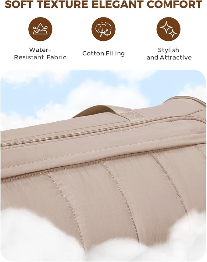 WANDF Convertible Garment Bags for Travel with Wet Pocket Carry on Garment Duffle Bag 2 in 1 Puffy Hanging Clothes Travel Bags with Shoe Compartment for Airplanes Business Weekend Gym Wedding (Khaki) - Image 8