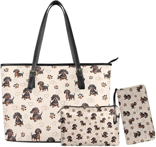 Women Purse Handbags Wallet Sets Leather Shoulder Tote Bag for Women,Top Handle Purse with Wrist Wallet Bag by Unknown