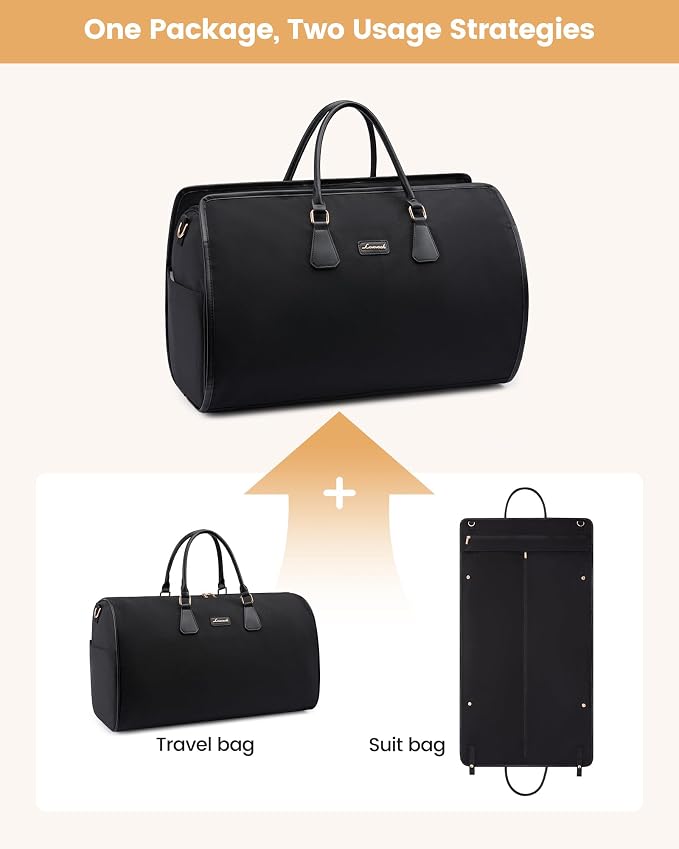LOVEVOOK Convertible Travel Duffle Bag for Women Men,2 in 1 Garment Bag for Travel with Shoe Pouch,Overnight Weekender Carry On Duffel Bags for Airplane,Hanging Suitcase Suit Dress Business for Trip - Image 2