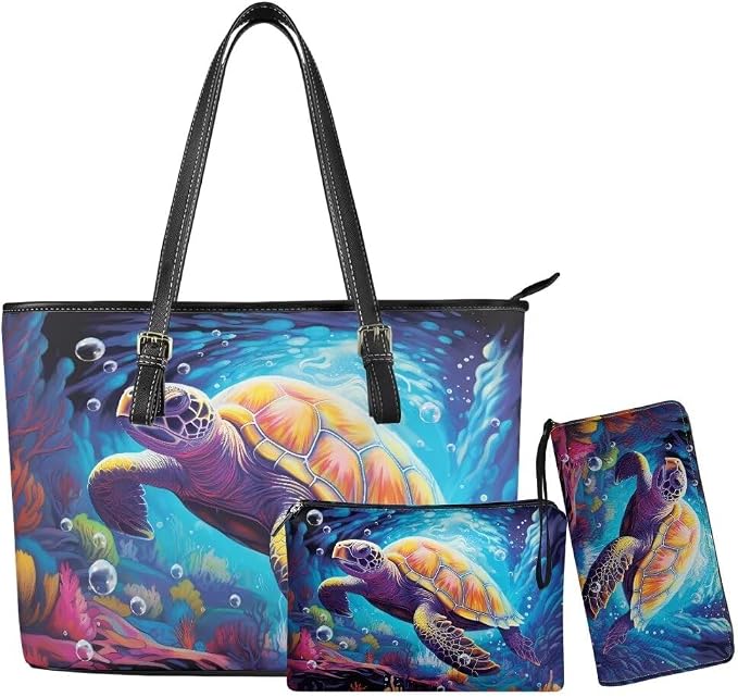 Women Purse Handbags Wallet Sets Leather Shoulder Tote Bag for Women,Top Handle Purse with Wrist Wallet Bag by Unknown