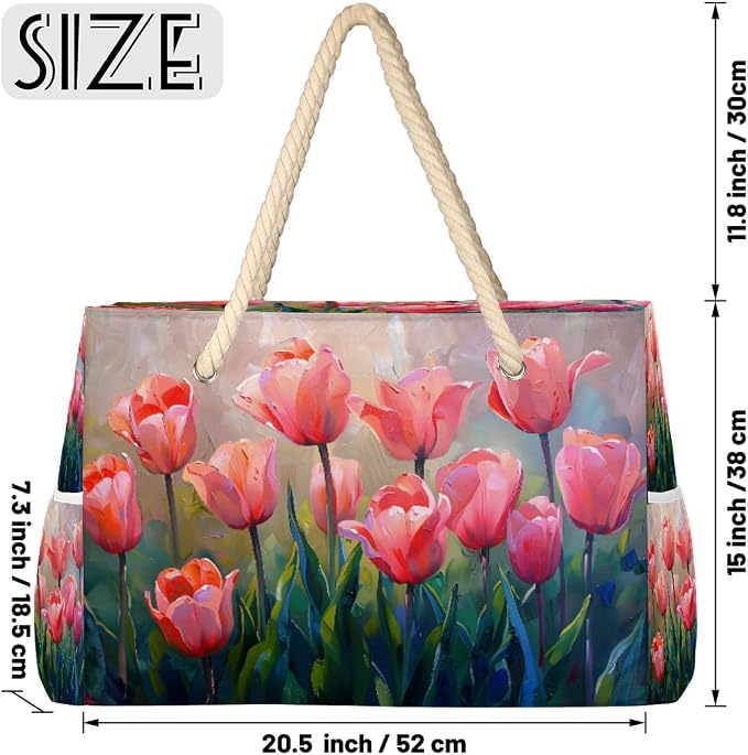 Large Beach Bag with Zipper Beach Bags for Women Water Resistant Swim Pool Bag - Image 3