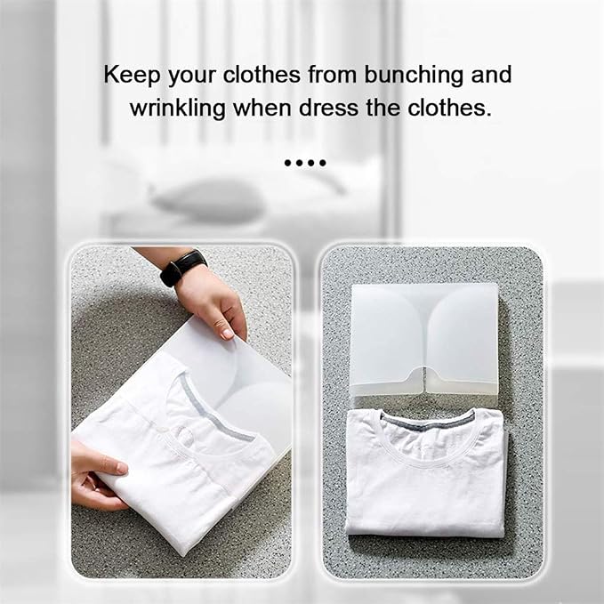 Clothes Folding Board, 5 Pack Multipurpose Shirt Pants Coat Sweater Clothes Organizer, Easy and Fast Flipfold Clothes Folder, Plastic Transparent Laundry Folder Board Travel Folding Board (L) - Image 7