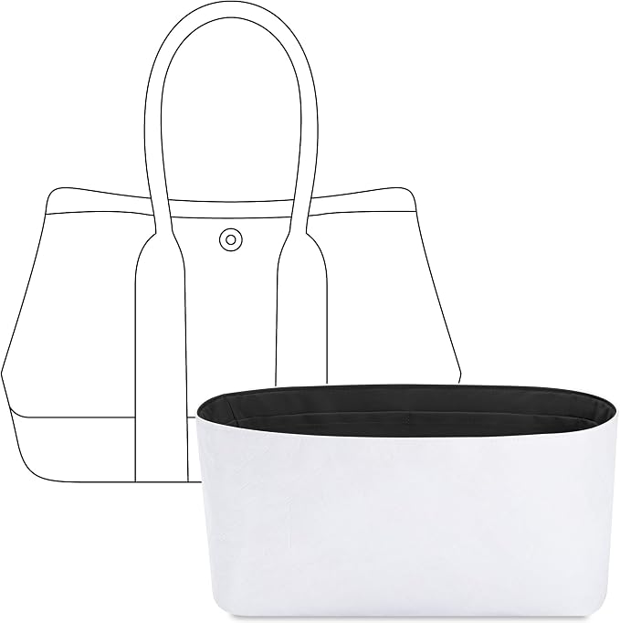 Purse Organizer Insert for HERMES Mini Garden 23 Handbag,Custom Fit Inside Premium Black Lightweight WaterResistant Tote Bag Insert Accessories by FANJIProject