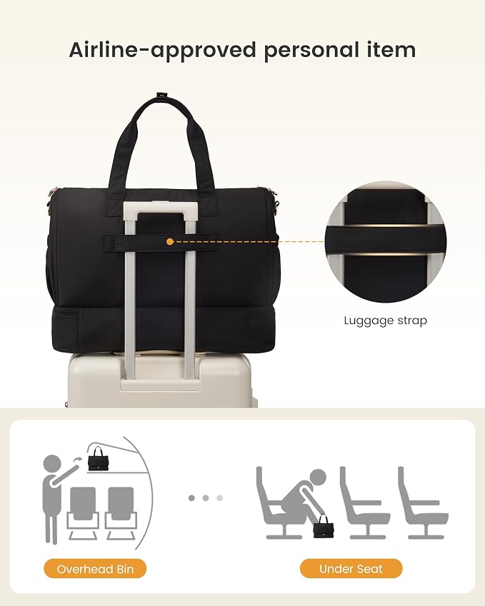 LOVEVOOK Garment Bags for Travel,Convertible Garment Bag for Women with Shoe Pouch,Carry on Duffel Bag with Toiletry Bag, 2 in 1 Hanging Suitcase Suit Bag,Waterproof Weekender Bags for Business Trip - Image 5