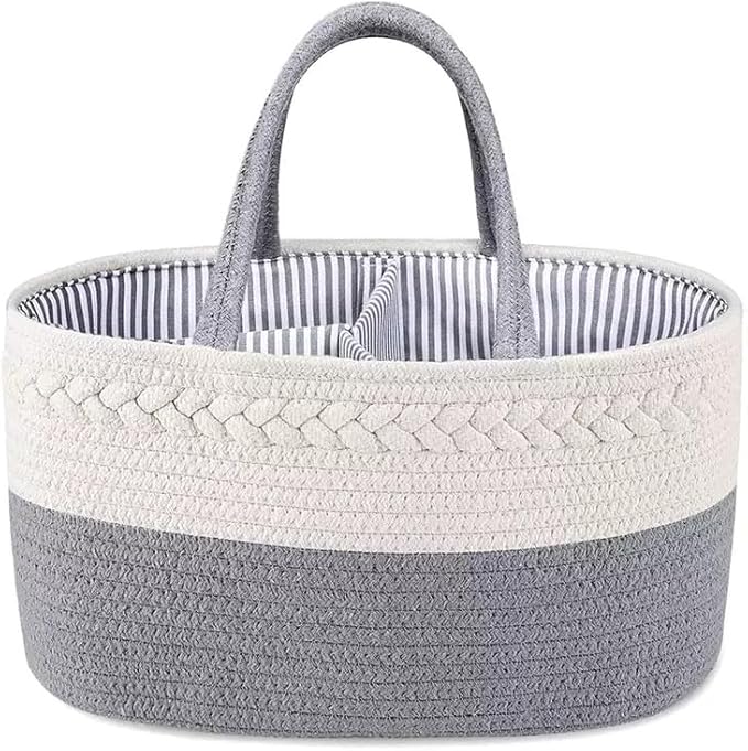 CREVENT Gift Set for Newborns -Diaper Caddy Organizer Basket with 2 Blankets, 1 Taggie, 1 Lovey, 3 Socks，1 Gift Bag with Ribbon - Welcome Essential Baby Shower (Neutral - Image 9