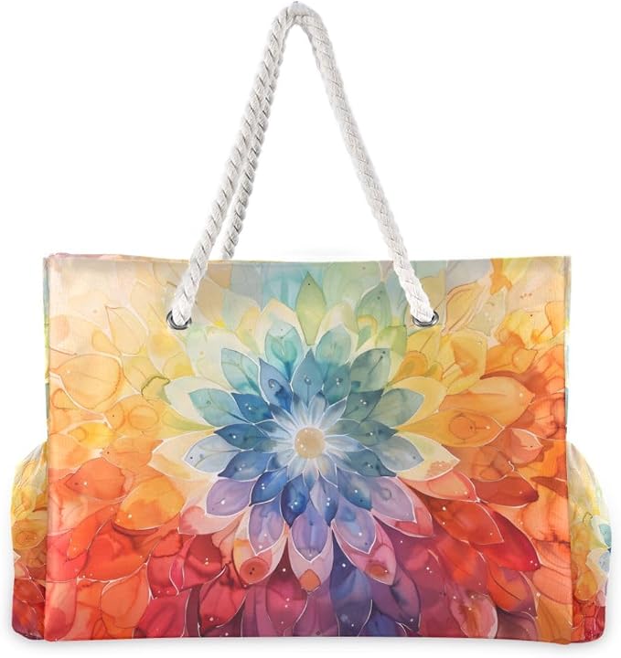 senya Large Beach Bags Totes Swim Canvas Tote Shoulder Bag Water Resistant Bags for Gym Travel Daily - Image 3