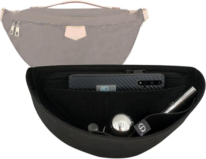 Lckaey Purse Organizer Insert for Waistpack Inner Sleeve BUMBAG Lining Bag Storage Bag2047black - Image 2
