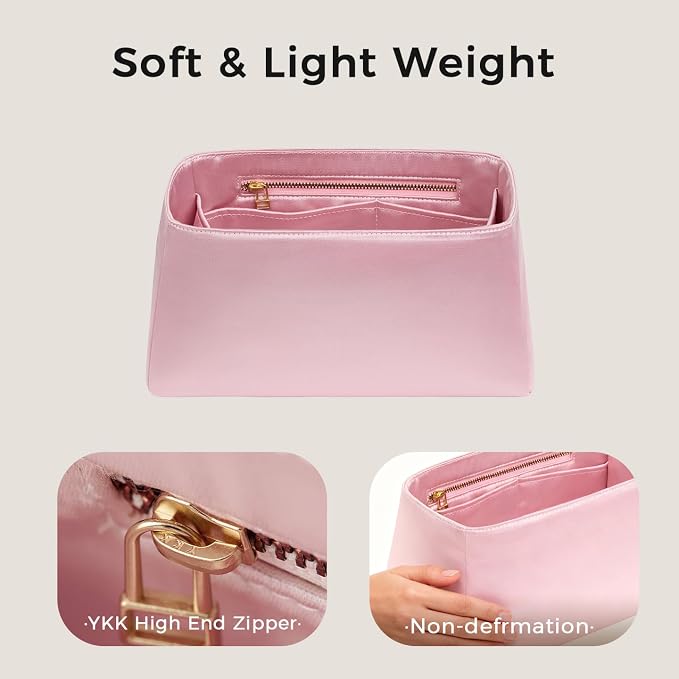 ZTUJO Silky Purse Organizer For Birkin, Luxury Purse Organizer Insert (Rose Sakura, BK30) - Image 2
