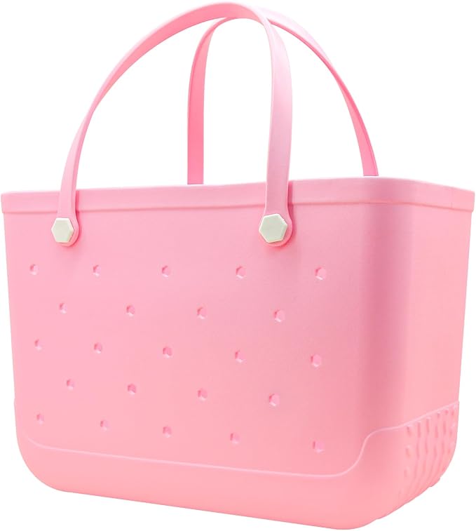 X-Large Waterproof Sandproof Rubber Beach Tote Bag with Zipper Pocket and Phone Kickstand Cup by Unknown