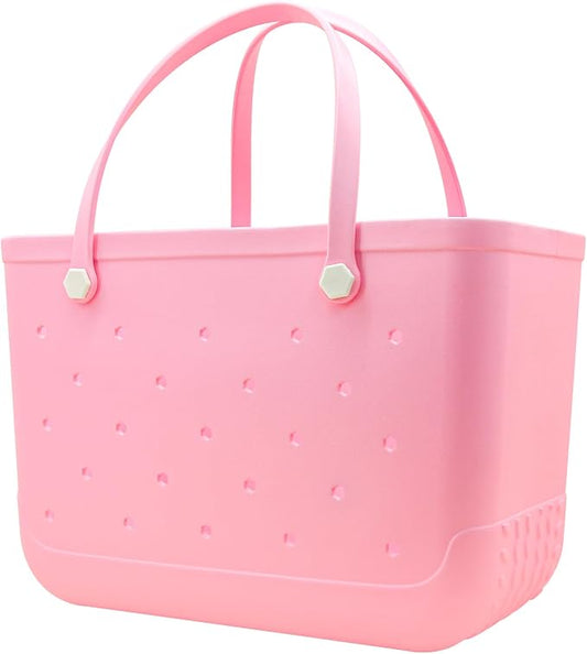 X-Large Waterproof Sandproof Rubber Beach Tote Bag with Zipper Pocket and Phone Kickstand Cup by Unknown