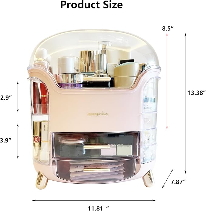 Omeily Upgrade Large Makeup Organizer Countertop Vanity Organizer Cosmetic Organizer Makeup Storage Box Bathroom Counter Organizer Perfume Skincare Organizers Gift Women Clear Design Easy Visibility - Image 4