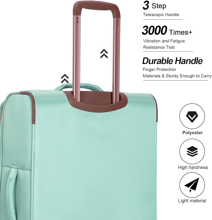 Travelhouse 4-Piece Softside Luggage Set with Spinner Wheels | Lightweight expandable suitcases: 16" underseat duffel bag + 20" carry-on + 24" + 28" checked - Image 8