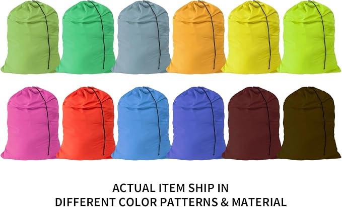 Extra Large Laundry Bag 30"x40" – 12 Pack Mixed Color Drawstring Bags for College, Dorm, Family – Color-Coded Laundry Sorting Set, Machine Washable - Image 4