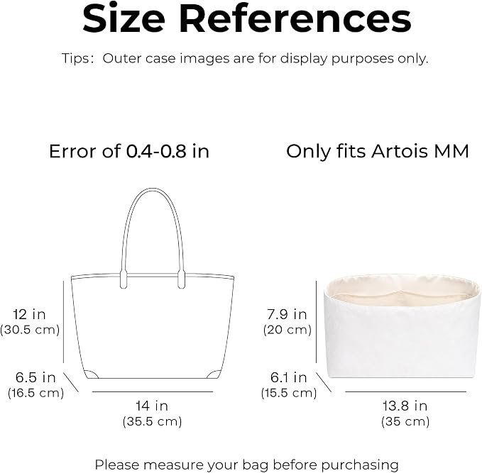 Purse Organizer Compatible with Artois MM Tote Handbags | Handcrafted DuPont™ Tyvek®,Lightweight Backpack Organizer Insert, 1:1 Custom Fit,Craie,Ideal for Work, Travel & Everyday Use - Image 2