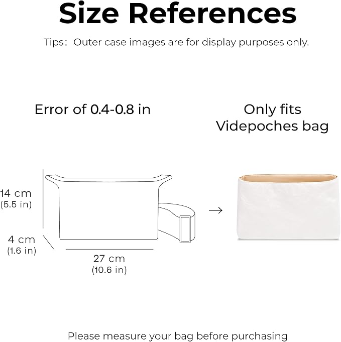 Backpack Organizer Insert for HERMES Videpoches Handbag,Custom Fit Inside Premium Vanile Lightweight WaterResistant Tote Bag Insert Accessories - Image 2