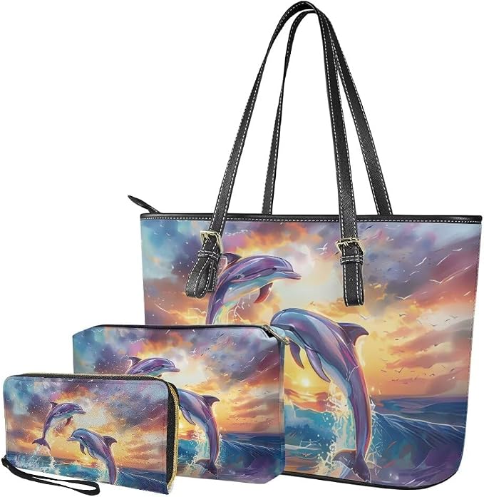 Women Purse Handbags Wallet Sets Leather Shoulder Tote Bag for Women,Top Handle Purse with Wrist Wallet Bag - Image 5